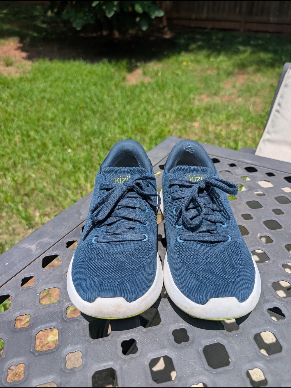 kizik Navy Blue Knit Slip-On Sneakers